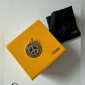 FENDI authentic Jewelry | Fendi Identification Peace Symbol Charm Gold Plated